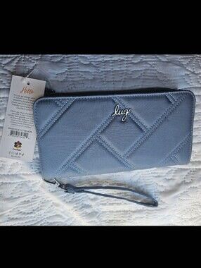 $60 Retail NWT Lug Arabesque UltraX Wristlet Wallet In Blue Moon, Sold Out & HTF